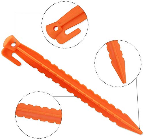 8 Estacas para Tienda de Campaña para Camping, Juego de 8 Estacas de Plástico Resistentes de 8.8 Pulgadas miniatura 6