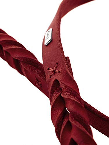 Laisse pour chien réglable HUNTER cuir tressé rouge amovible robuste