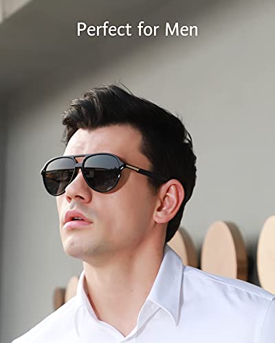 ANRRI Classic Aviator Polarized Sunglasses Double Bridge Lightweight Sun Glasses for Men Women Vintage Style2