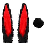 OHPHCALL 可愛らしい取り外し可能なヘルメットアクセサリー バイク用毛皮風垂れ耳ウサギ耳 尻尾 全プ対応 安定装着で落ちにくい