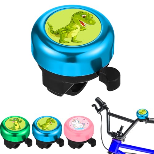 Fahrradklingel Kinder, Fahrradklingel Kinder Jungen, Mädchen Klingel Fahrrad Kinder, Mini Klingel Laufrad für Roller, Kinderfahrrad, Kinder Laufrad, Mountainbike -Grünes Dinosaurier