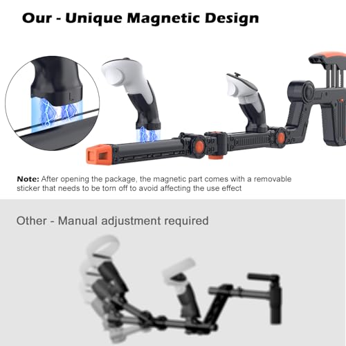 Image of VR Gunstock Compatible with Meta Quest 2 /3 /3S /Pro, Shoulder Straps Adjustable FPS Gaming Controller Accessories Quick Magnetic Attachment Cheek Pad Immersive VR Stock Rifle Gameplay (Black)