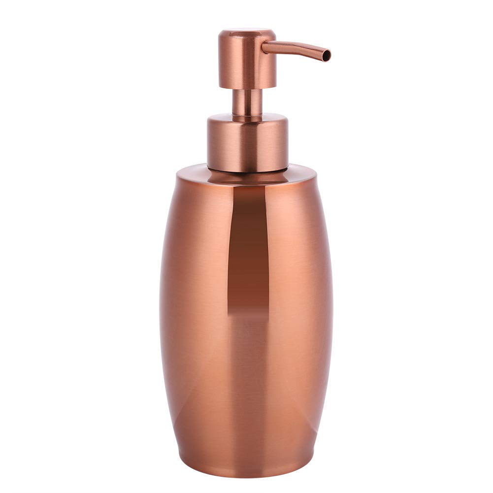 MroMax 1Pcs Liquid Soap Dispenser 350ML 304 Stainless Steel Hand Sanitizer Container Sink Liquid Soap Lotion Dispenser Pump Storage Holder Bottle for Kitchen Bathroom SH158 Rose Gold