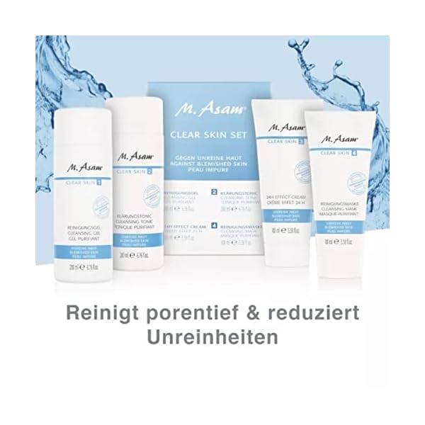 M. Asam CLEAR SKIN Set – Gesichtsreinigungs-Set gegen Pickel & Hautunreinheiten beinhaltet Reinigungsgel (200ml… – Bild 3