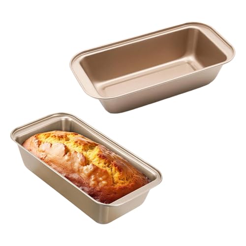 2 Piezas Molde para Pan Antiadherente Rectangular Moldes para Pan 18.6x9.6x4.6 CM Acero al Carbono Champán Moldes para Pan para panadería