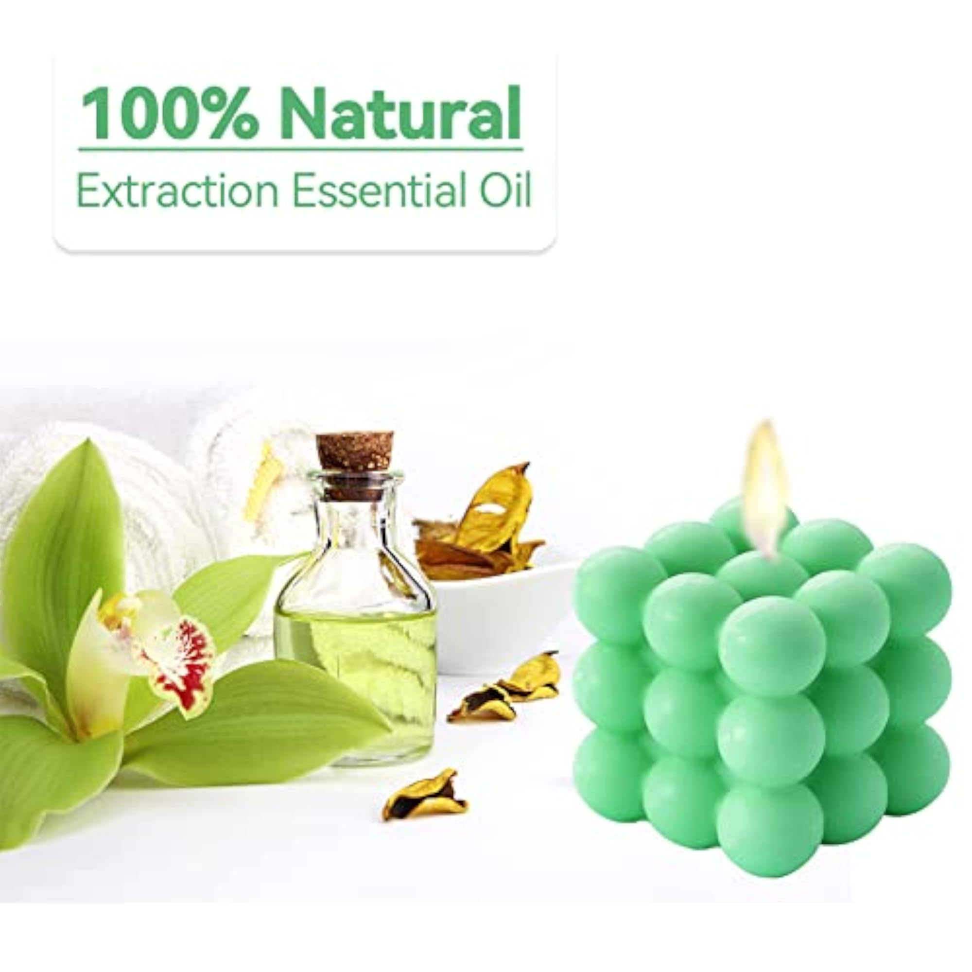 Handmade Bubble Candle, Aromatic Herb Scent