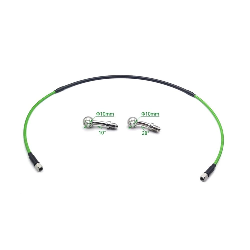 Dirt Bike pleciona przednia rura hamulcowa stalowa linka hamulcowa hydrauliczna rura Banjo 1300mm rura pasująca do wyścigów motocyklowych(10-28-Green)