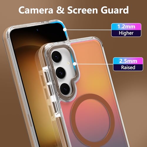 Image of Magnetic Case for Samsung Galaxy S23 Plus [Compatible with Magsafe] [Cute Fashion Fluorescent Design] [1 Screen Protector] Slim Translucent Matte Case for Galaxy S23 Plus 6.7 inch, Desert