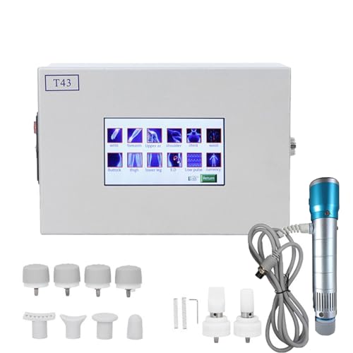 Máquina Portátil de Terapia de Ondas de Choque - Alivio del Dolor Muscular y Articular Espalda, Cuello, Piernas, Hombros - Dispositivo de Masaje Profesional 7 en 1 con Cabezales Intercambiables