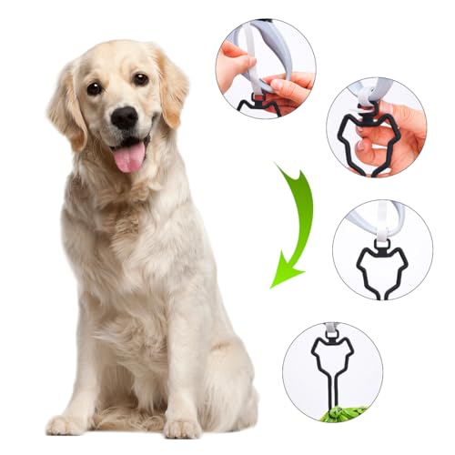 BIRLOZA Kotbeutelhalter, freihändige Halterung für Hundekotbeutel, 3 Stück, für Hundekotbeutel, Hundekotbeutelhalter für Leine, Spender, Zubehör (schwarz)