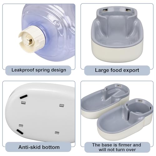 2 Pack Automatic Cat Feeder and Water Dispenser Pet Feed Bowl Dog Gravity Food Feeder and Waterer Set for Small Medium Pets Puppy Kitten 1 Gallon - Image 5