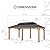 SUNJOY 12 x 20 ft. Wood Gazebo Outdoor Standard Steel Hardtop Gazebo Cedar Framed Wooden Gazebo with 2-Tier Metal Roof, Suitable for Patios, Lawn and Backyard, Dark Brown Roof + Natural Wood Frame