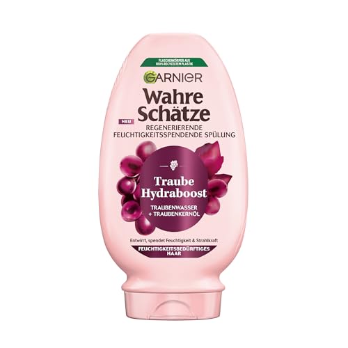 Garnier Wahre Schätze Regenerierende Feuchtigkeitsspendende Spülung Traube Hydraboost, Conditioner für feuchtigkeitsbedürftiges Haar, 200 ml