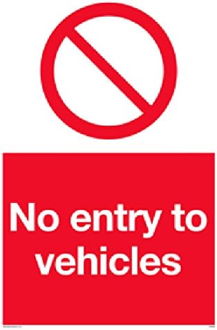 Viking Signs PA5690-A1P-1M "No Entry To Vehicles" Sign, 1 mm Semi-Rigid Plastic, 800 mm H x 600 mm W