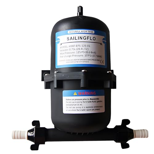 Image of 0.75L Pre-Pressurized Accumulator Tank with Internal Bladder, 125 PSI Water Pump Pressure Tank for RV Marine Boat Off-Grid Systems, Reduces Pump Cycling & Stabilizes Water Flow