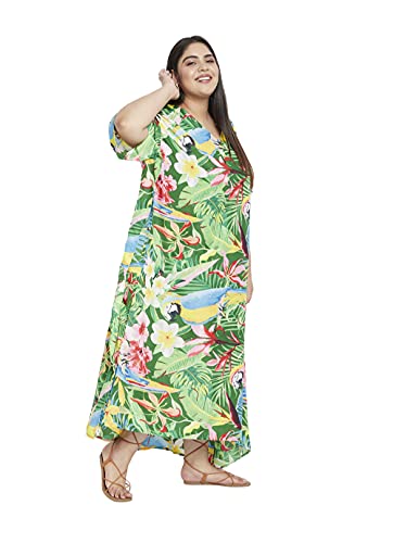 Kaftan for Women Plus Size Polyester Loose Fit Mumu Maxi Dresses Swimsuit Caftan Cover Up Dress3