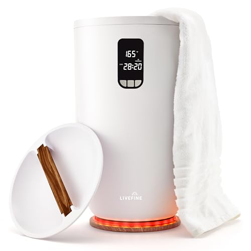 Live Fine Towel Warmer | Large Bucket Style Luxury Heater, Adjustable Timer, Auto Shut-Off | Fits Up to Two 40” x 70” Oversized Towels