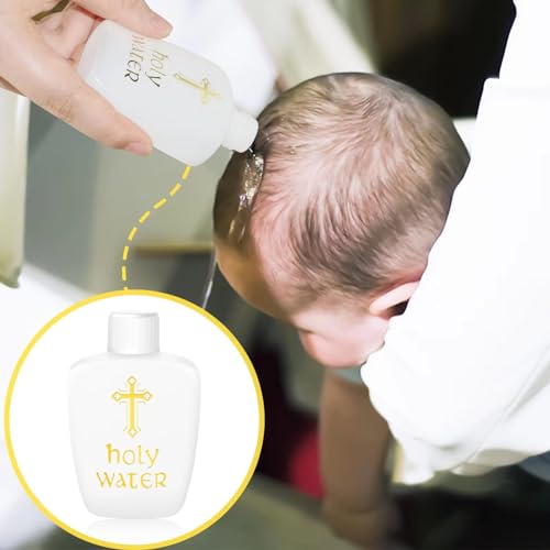 ZPOYOT 40 Pcs Holy Water Bottles 2oz Holy Water Container Plastic Empty Containers with Gold Cross for Catholic Christian Halloween First Communion Gift Thanksgiving Baptism Party Church 60ml