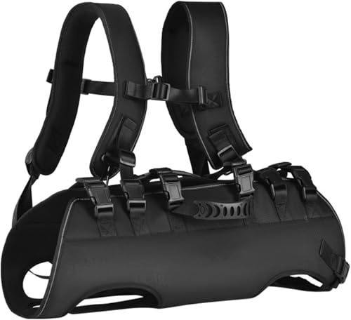 犬用リフトハーネス|横型全身 着脱簡単 通気性|調節可能ストラップ 前後足補助|介護用 歩行補助|障害・高齢・関節損傷犬 中型・大型犬向け (横型バック【7-15kg】)