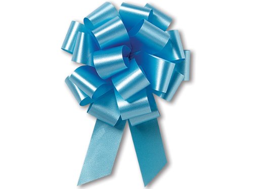 Light Blue 5.5 Inch 20 Loop - Set of 10 Pull Bows Gift Wrap Christmas Wedding Gift Wrap Pull Bows Pull String Bows by A1 Bakery Supplies