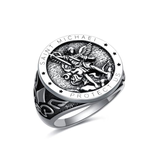 Chevalière Saint Michel bague de prière protection pour le quotidien