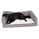 ZOOPLUS Orthopädisches Hundesofa | Hundebett | Memory Foam-Matratze | anschmiegsamer Bezugsstoff | hoher Rand | inkl. Plüschauflage (XL - L 140 x B 80 x H 32 cm)