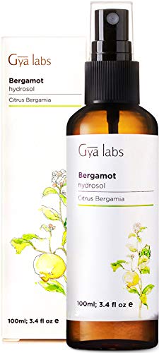 Gya Labs Bergamot Hydrosol for Skin Care and Sleep - Face Mist Spray for Oily, Irritated Skin - Air Freshener Room Spray for Deep Sleep - 100 Pure and Unrefined Pillow Mist and Linen Spray - 100ml