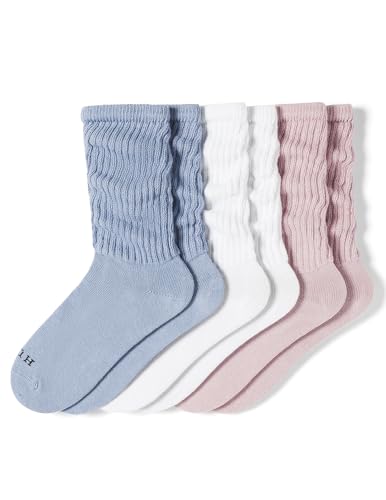 Image of HUE Women's Slouch Socks Crew Boot Chunky Ribbed Cotton Scrunch