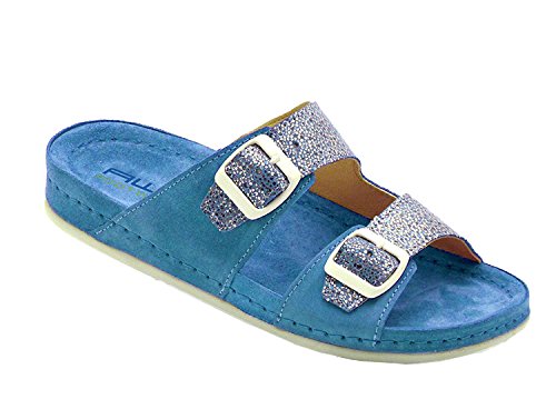 Eliware Footwear - Sandalias de Vestir de Piel para Mujer, Color Azul, Talla 40 EU