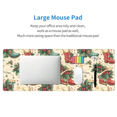 Grand tapis de souris de jeu de Noël avec base caoutchouc antidérapante