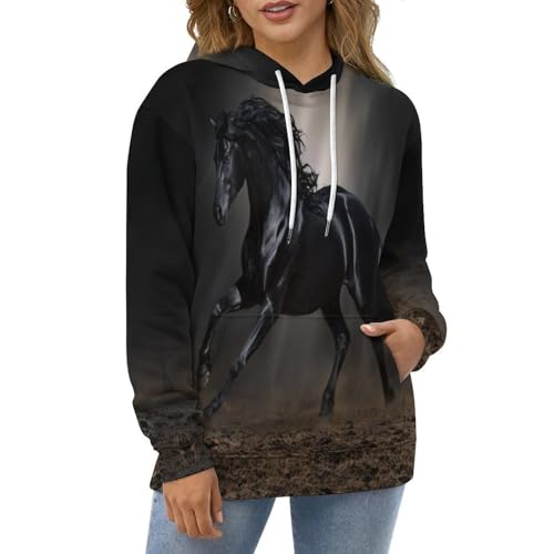 Pull à Capuche avec Poche Cheval 3D idéal pour l'automne-hiver - 2