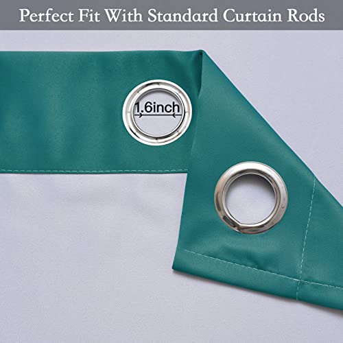 Image of SimpleHome Teal to Grey White Ombre Room Darkening Curtains 63 Inch | Curtains for Living Room,Light Blocking Thick Thermal Insulated Grommet Window Curtains Drapes for Bedroom, 2 Panels,52Wx63L