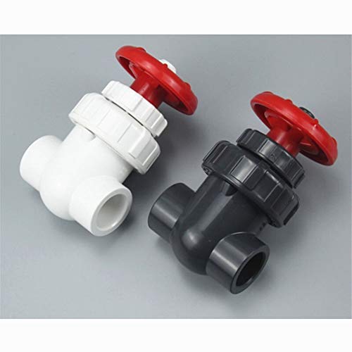 PVC Diaphragm Valve Globe Valve, 20/25/32/40/50/63mm UPVC Gate Valve, Flow Adjustment Valve For Garden Irrigation?1pcs (Color : White, Size : Inner Dia50mm(DN40))