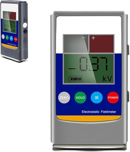 Medidor de campo electrostático, probador de equilibrio de iones de mano, medidor de resistencia de superficie 0-20 KV con pantalla LCD para goma, fibra, hilo, plástico, paneles compuestos