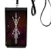 Alien Pattern Geometry Universe Phone Wallet Purse Hanging Mobile Pouch Black Pocket