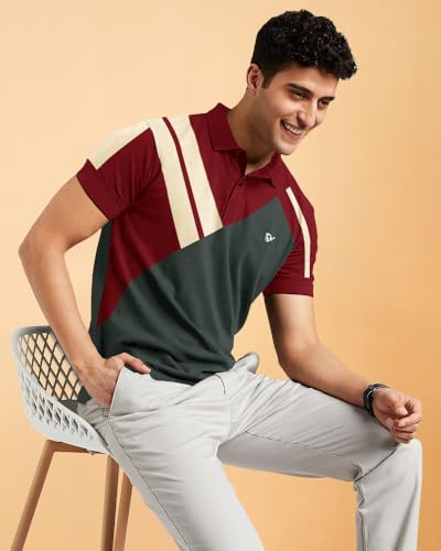 Image of Noble Monk Men's Regular Fit Polo T Shirt |Half Sleeves |Collar Tshirts T Shirt | Casual Tshirt