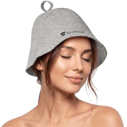 Saunom Premium Soft Wool Sauna Hat for Women Men