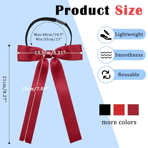 Image of Luckyvestir Western Bow Ties for Men Women, Black /Red Colonel Satin Ribbon String Bow Tie for Costume Uniform