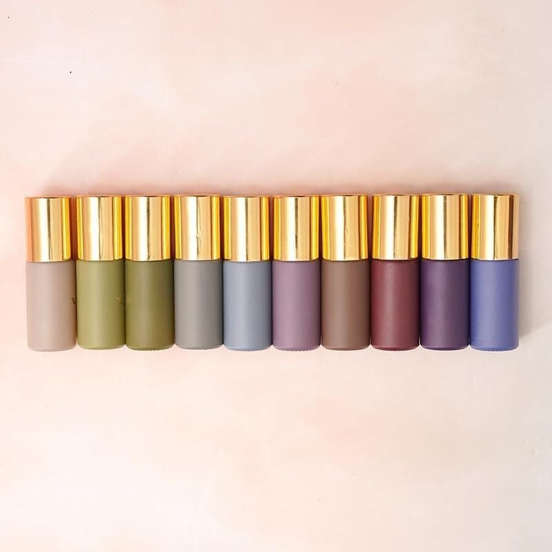 Mini-Parfüm-Reiseflaschen, Parfümzerstäuber, 5/10 Stück, 5 ml, Rollflasche mit Aufbewahrungstasche, Glas, bunt, bunt, leer, nachfüllbar, Mini-Roller, Parfümflasche, nachfüllbar (Farbe: Mokka 1 Stück)