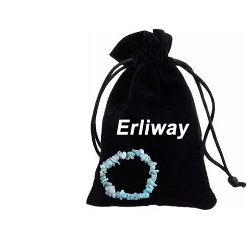 Erliway Larimar Crystals Bracelet Irregular Beads Stretch Bracelet Healing Crystals Chips Bracelet Natural Gemstone Bracelets for Women Jewelry Reiki Meditation - Image 6