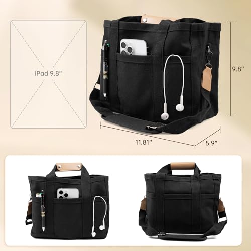 Tote Bags Unisex Extra Large Bolso de Lona Multi-Bolsillos miniatura 3