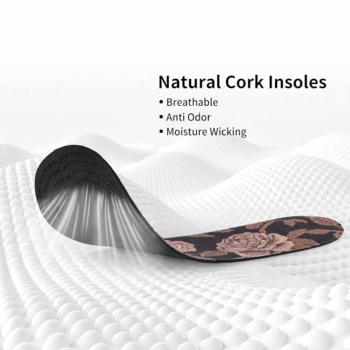 Image of Barefoot Insoles for Women Sockless Anti Odor Thin Insert Size 9-13 | Breathable,Comfort Sockless Shoe Liner,No Show Socks,Machine Washable,Moisture Control,Cute,Everyday Insoles,Floral Print