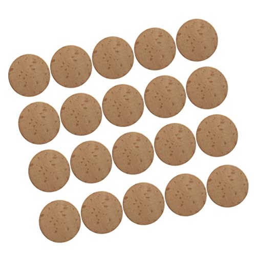 HOMSFOU 120pcs Handmade Smooth Round Wood Chips Natural Wood Slices for DIY Painting Kitchen Gadget