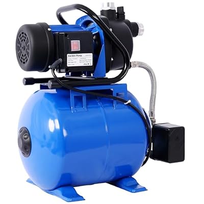 1.6HP Shallow Well Jet Pump- Automatic Water Booster Pump for Home Garden Lawn Farm, 1000 GPH Flow Rate, Overheat Protection, Ideal for Irrigation & Household Water Supply