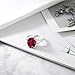 Gem Stone King 5.00 Cttw Red Created Ruby Ring For Women | 925 Sterling Silver | Gemstone July Birthstone | Oval 12X10MM