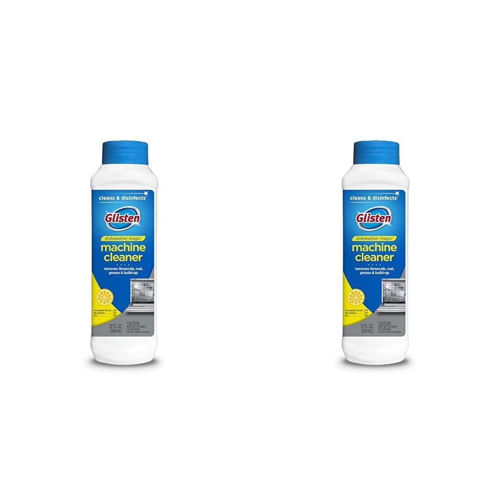 Glisten Dishwasher Magic Disinfectant & Cleaner Lemon 12 Oz (Pack of 2)