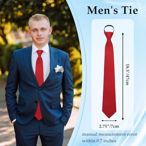Image of Mens Ties Zipper Ties for Men, Pre Tied Mens Tie 4 Pack Adjustable Mens Neckties for Business Wedding Party
