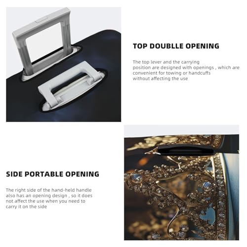 Travel Luggage Cover Fashion Suitcase Protector Crown Vintage Spandex Baggage Covers Washable Suitcase Covers Anti-Scratch Luggage Cover Protectors Fits 18-32 Inch Suitcases Large4