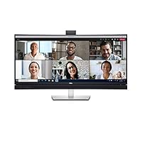 Dell C3422WE, 34.1 Zoll, Video Conferencing Monitor, WQHD 3440x1440, 60Hz, 5 ms (schnell), IPS entspiegelt, 21:9, HDMI, DisplayPort, USB-C, 3 Jahre Austauschservice, schwarz
