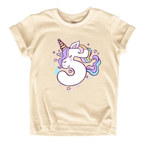 Image of Unicorn 5th Birthday Shirt Outfit for Girls 5 Year Old Fifth Birthday Five Tshirt